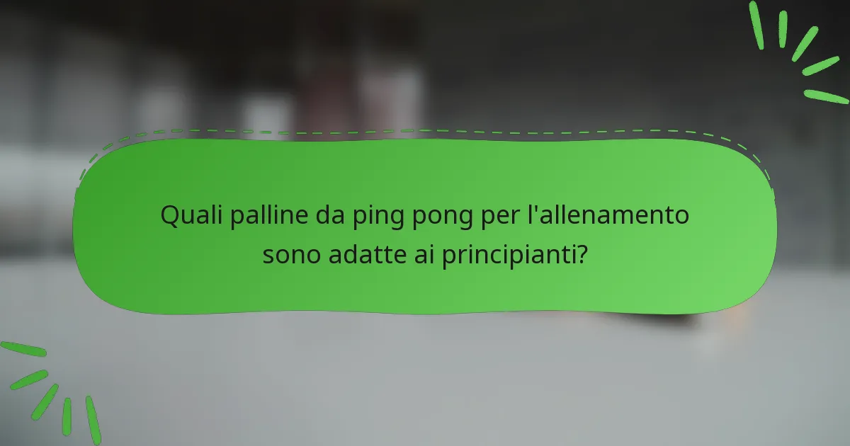 Quali palline da ping pong per l'allenamento sono adatte ai principianti?